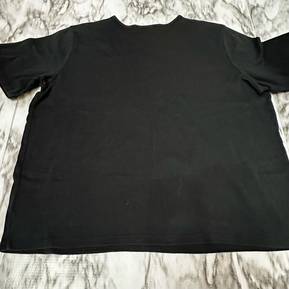 Lauren Ralph Lauren Gold Studded Embellished Black Tee Y2K Sparkly Soft Crown - Picture 6 of 7